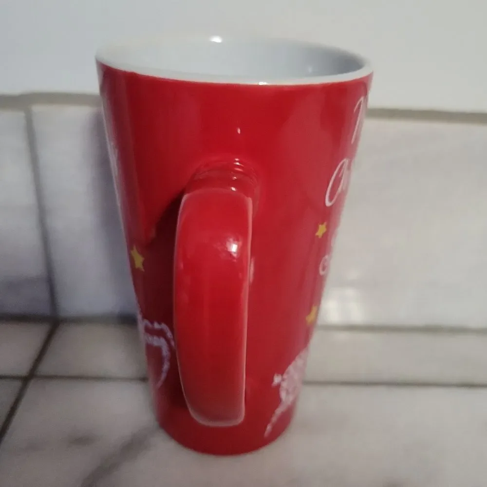 Merry Christmas tall ceramic coffee hot tea hot cocoa bar mug 16 oz